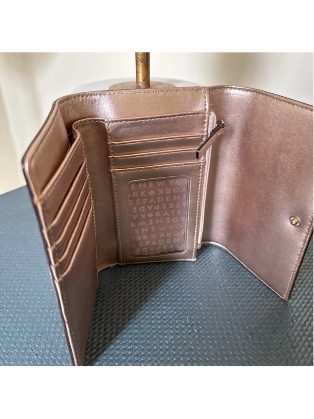 Kate Spade Sawyer Street Callie Leather Bi Fold Wallet in Rose Gold